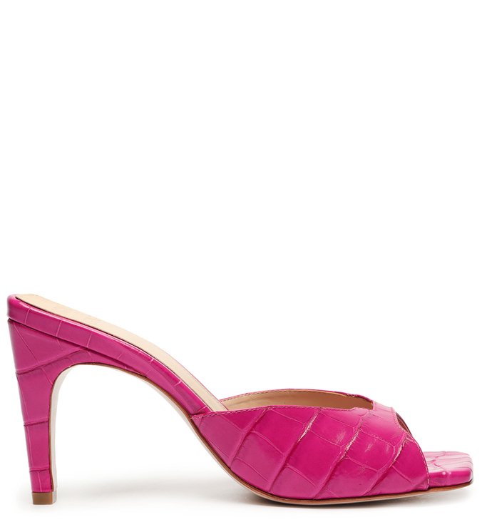 Schutz X Ginger Mule Geometric Croco Pink Schutz X Ginger Mule Geometric Croco Pink