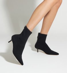 Sock Boot Kitten Heel Black