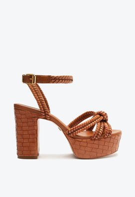 Sandália Casual Flats Meia Pata Couro Marrom