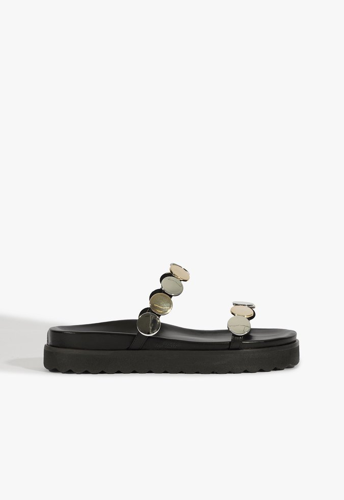 Papete Couro Boho Preta