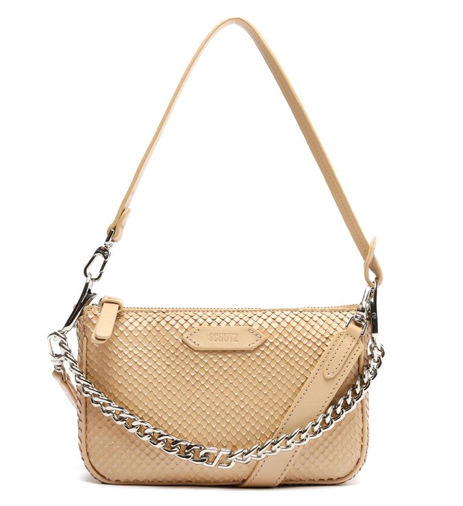 Bolsa Tiracolo Pequena Emmy Snake Bege Schutz