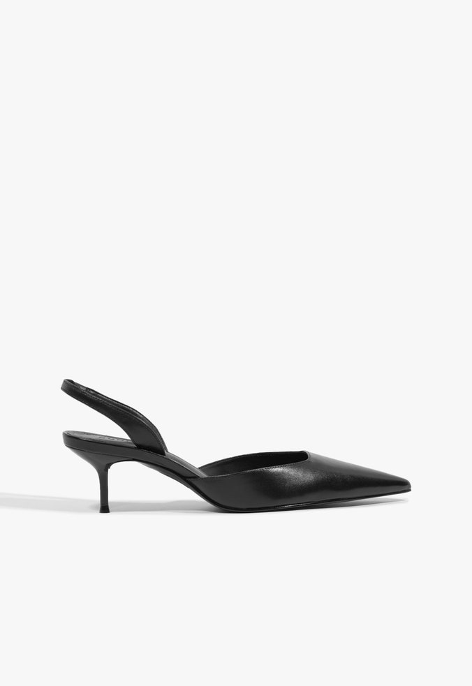 Slingback Couro Preto