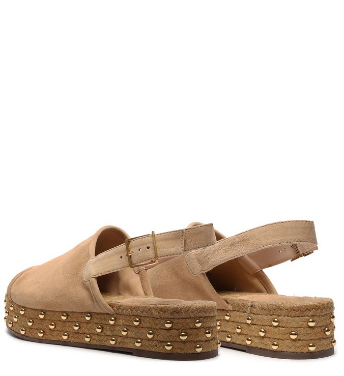 Flatform Nobuck Studs Bege Flatform Nobuck Studs Bege