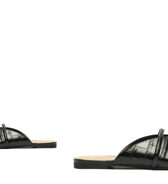 Mule Rasteira Croco Preta Mule Rasteira Croco Preta
