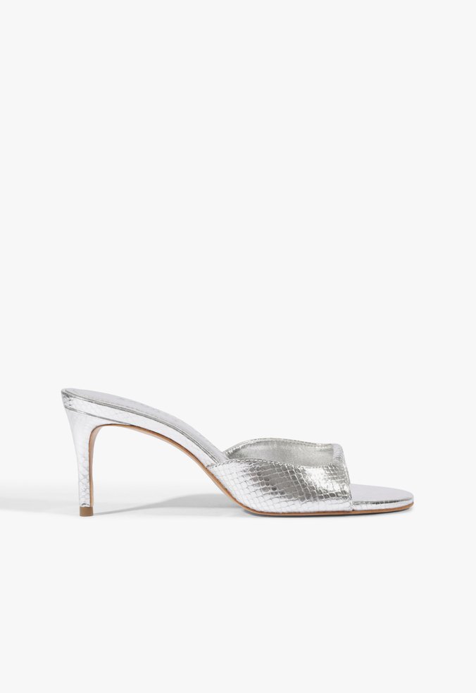 Tamanco Mule Arlette Couro Prata