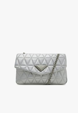 Bolsa Grande Tiracolo 944 Matelassê Couro Prateada