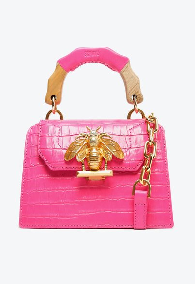 Bolsa Tiracolo Pequena Believe Couro Croco Pink | Schutz