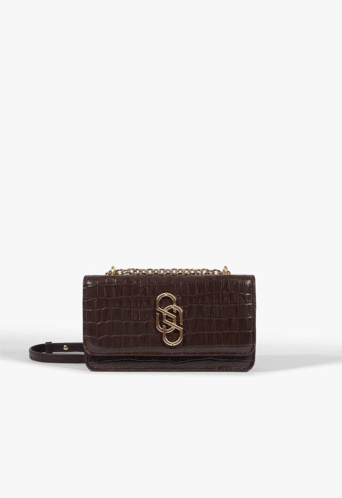 Bolsa Tiracolo Soul Wood Pequena Couro Marrom