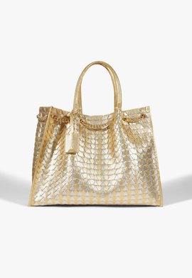 Bolsa Shopping Rebecca Couro Dourada