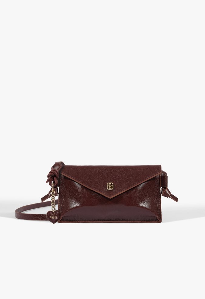 Bolsa Tiracolo Porta Celular Maya Tampa Pequena Couro Vermelha