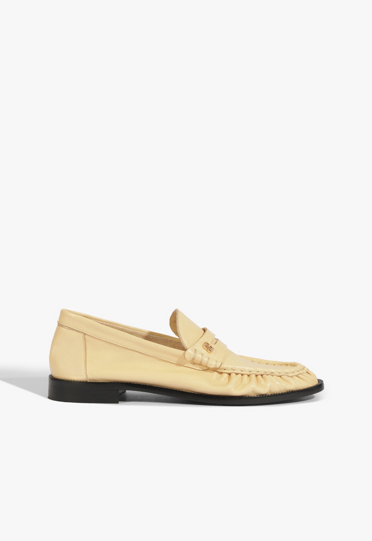 Mocassim Verniz Glossy Couro Bege | Schutz