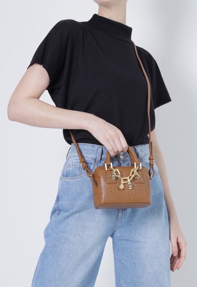 Bolsa Mini Bowling Bardot Couro Marrom