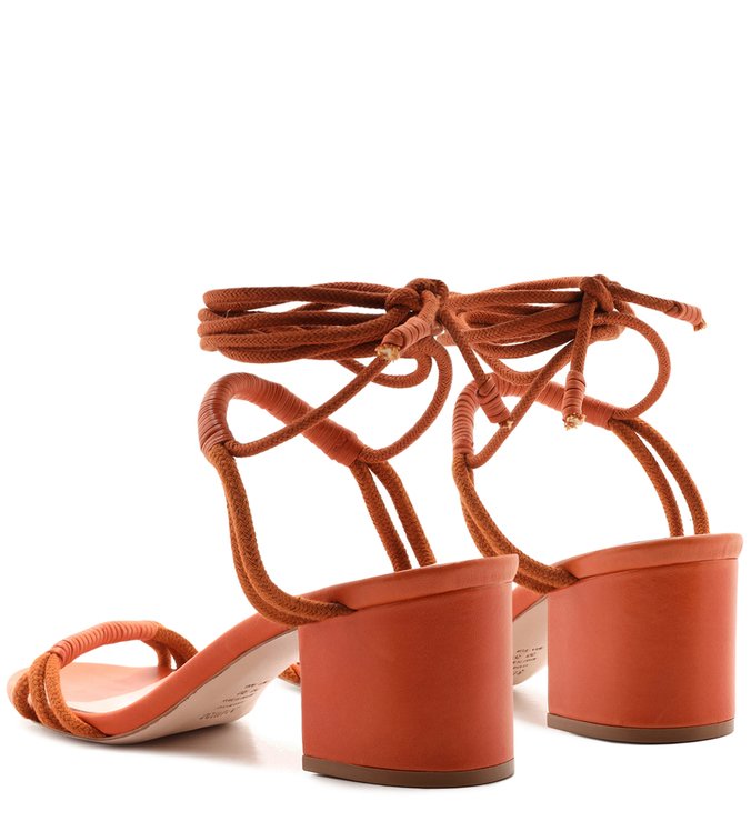 Sandália Block Heel Rope Strings Ocre Sandália Block Heel Rope Strings Ocre