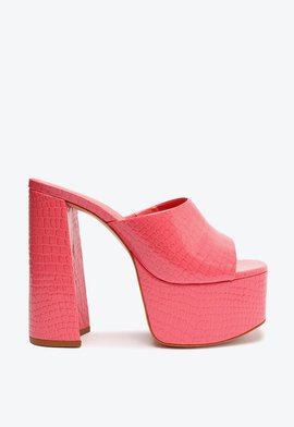 Sandália Mule Donatella Croco Rosa