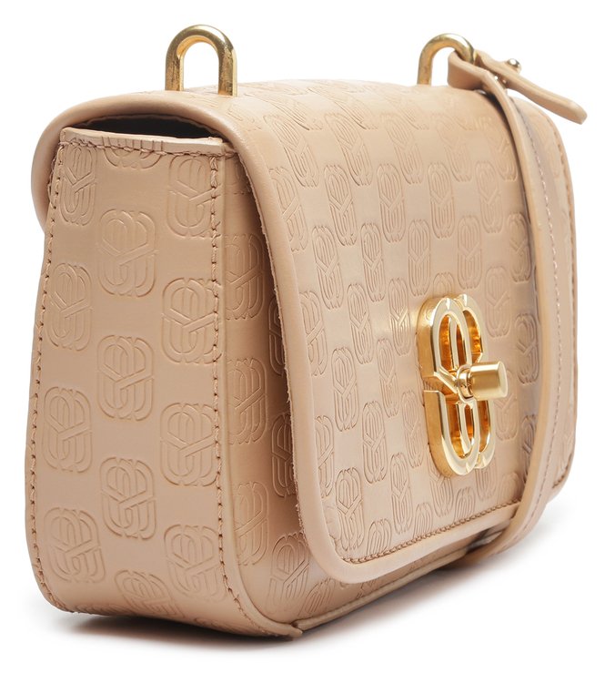 Bolsa Tiracolo Pequena Emblem Couro Bege Bolsa Tiracolo Pequena Emblem Couro Bege