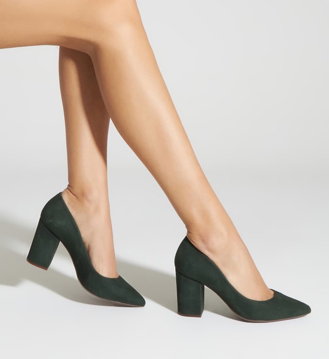 Scarpin Block Heel Nobuck Green Scarpin Block Heel Nobuck Green
