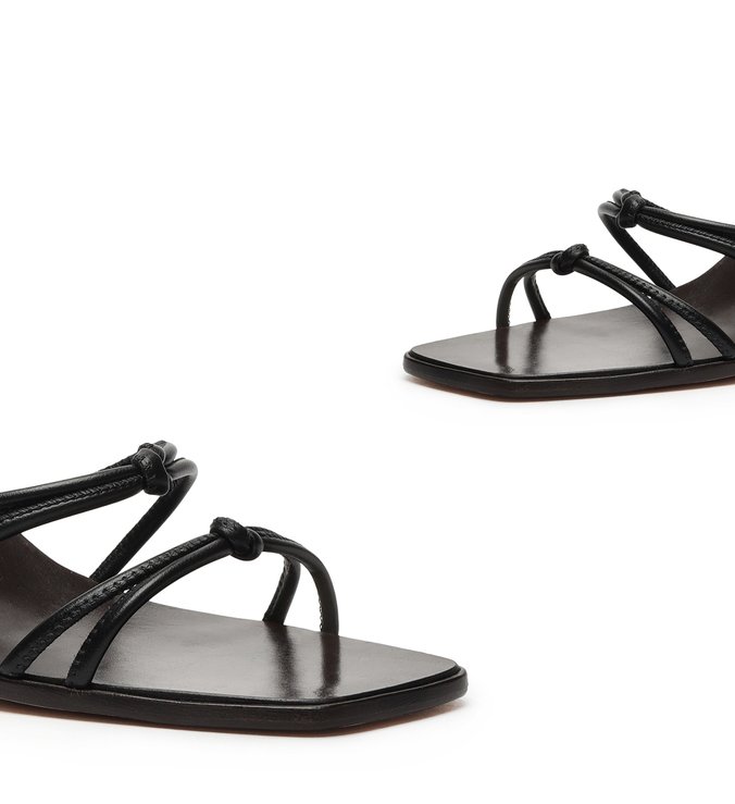 Sandália Mid Heel Strings Black Sandália Mid Heel Strings Black