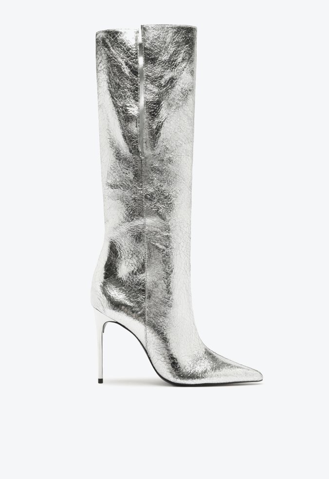 Bota Frances Up Couro Prata