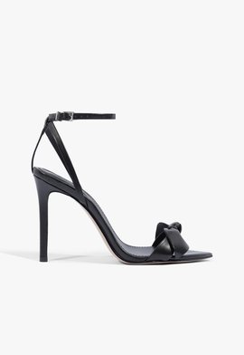 Sandália Salto Emily Metalizada Laço Preto