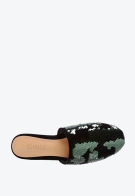 Sapato Mule Paetês Verde