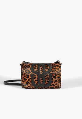 Bolsa Tiracolo Maddison Couro Animal Print Pequena