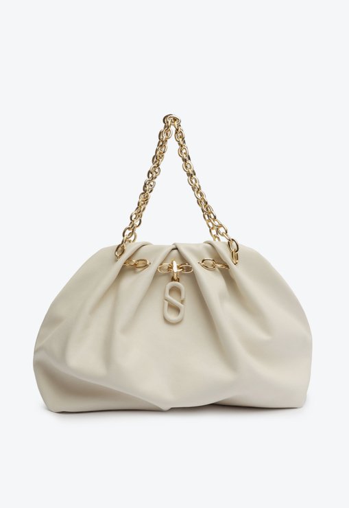 Bolsa Grande Shopping Blonde Couro Branca