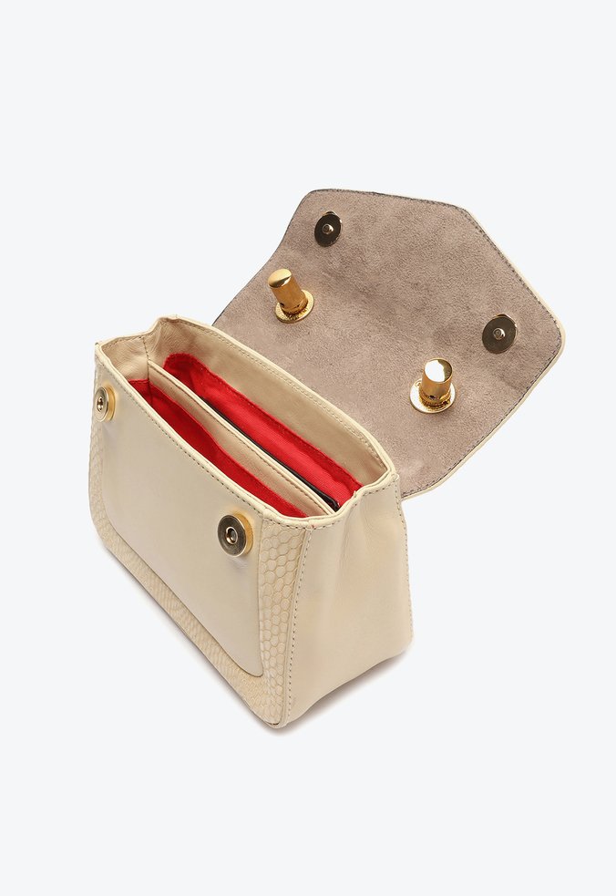 Bolsa Tote Tiracolo Celebration Couro Snake Neutra Bolsa Tote Tiracolo Celebration Couro Snake Neutra