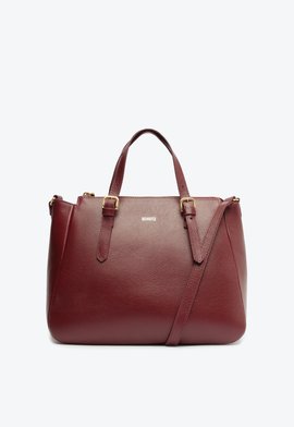 Bolsa Tote Média Sara Couro Vinho