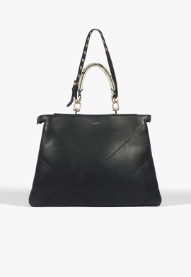 Bolsa Shopping Flare Couro Preto
