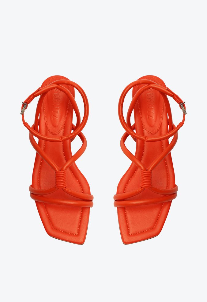 Sandália Salto Bloco Mid Nadia Laranja | Schutz