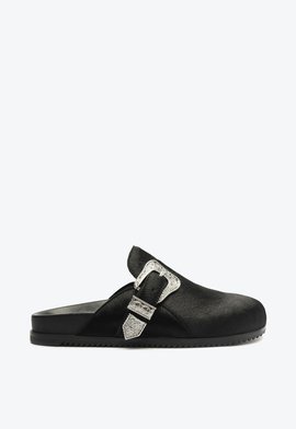 Mule Clog Gracie Textura Preta