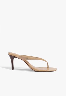 Sandália Evora Salto Fino Couro Marrom