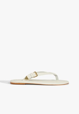 Chinelo Fivela Couro Branco