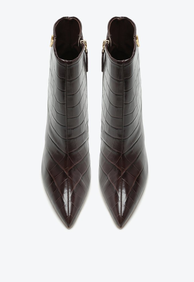 Bota Triangle Salto Bloco Nobuck Marrom