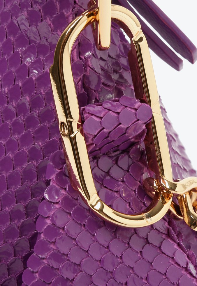 Bolsa Tiracolo Abby Couro Snake Roxo Bolsa Tiracolo Abby Couro Snake Roxo