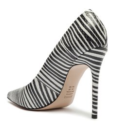 Sapato Scarpin Salto Fino Couro Zebra