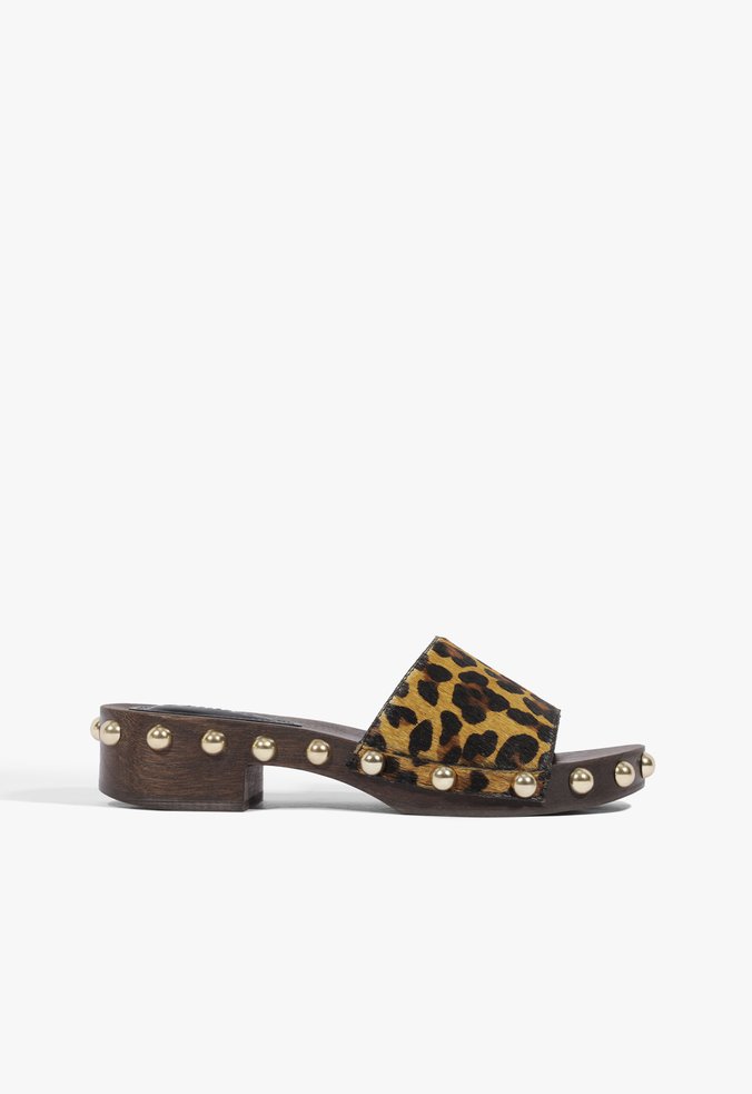 Tamanco Couro Animalprint
