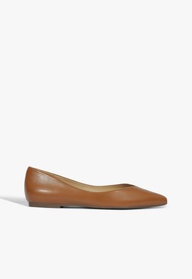 Flat Bico Fino Couro Marrom