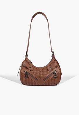 Bolsa Tiracolo Suki Media Couro Marrom