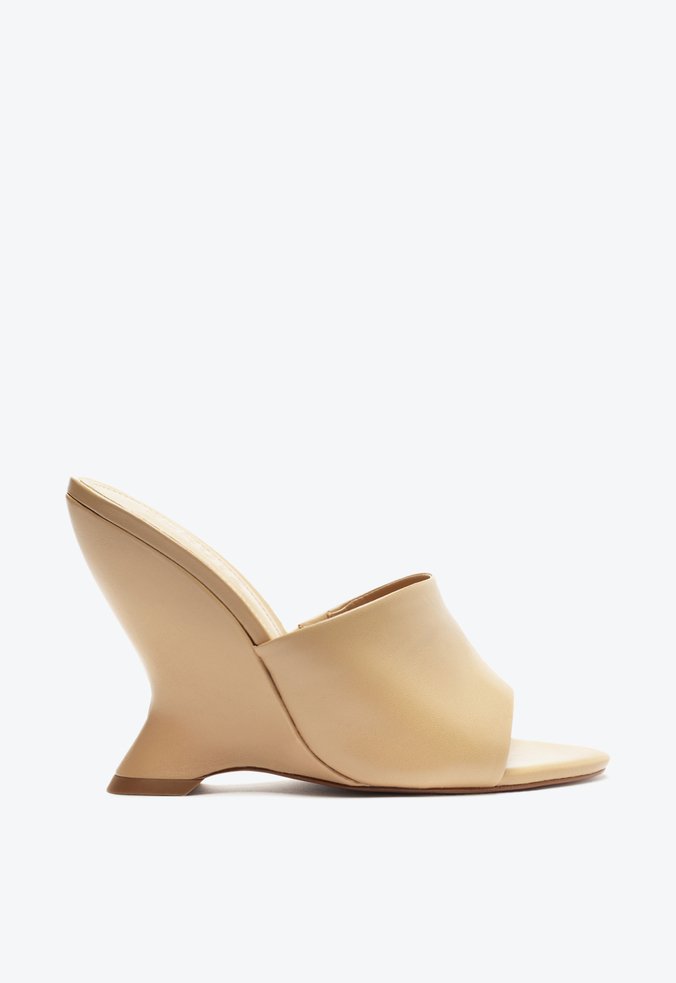 Sandália Mule Appril Couro Bege