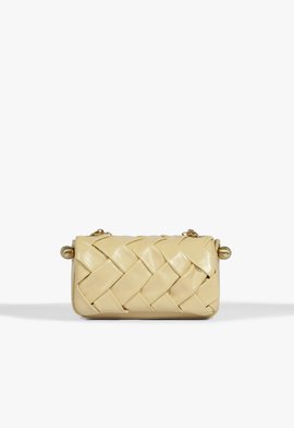 Bolsa Shoulder Weave Couro Bege
