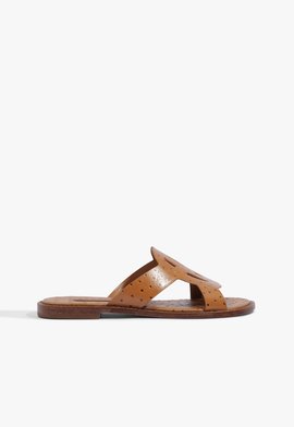 Chinelo Slide Couro Brown
