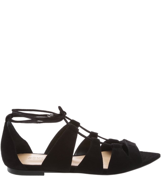 Flat Lace-Up Folha Black Flat Lace-Up Folha Black