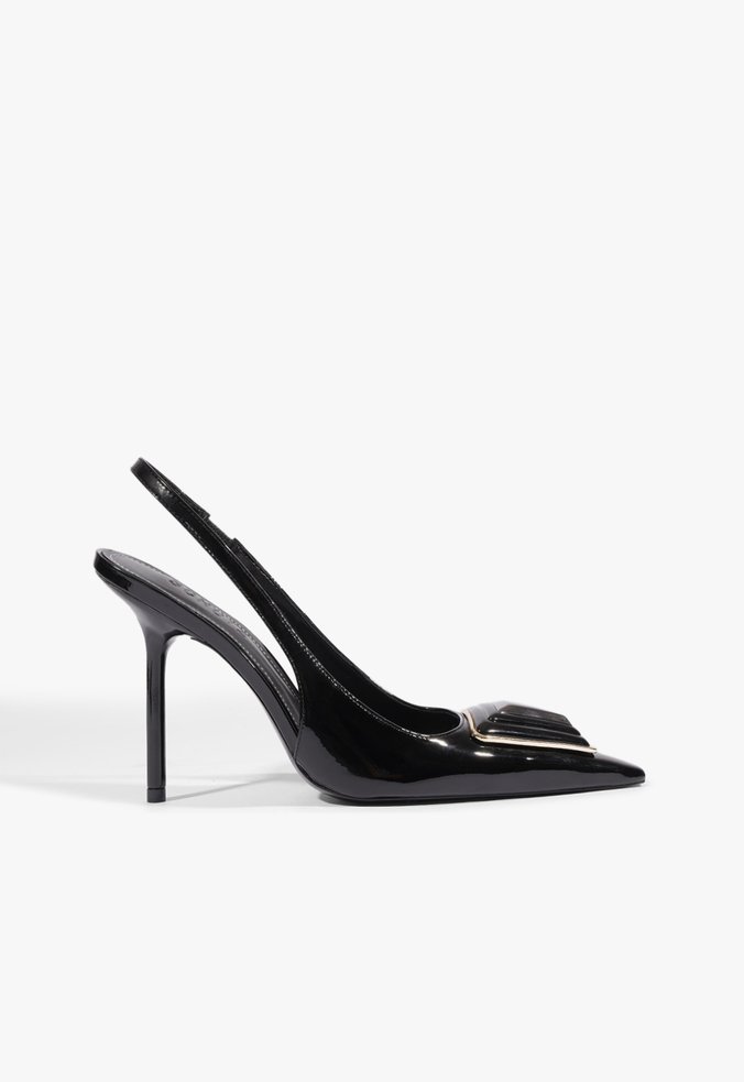 Scarpin Slingback Bellora Couro Preta