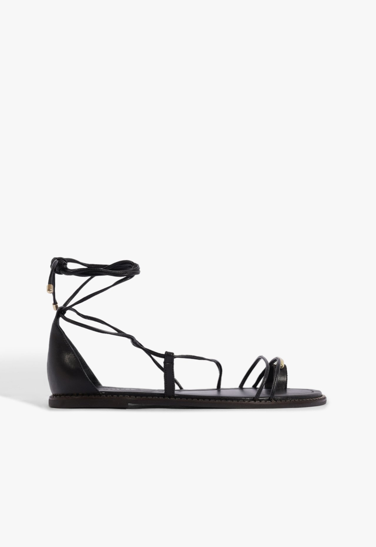 Sandália Rasteira Amarração Preta | Schutz