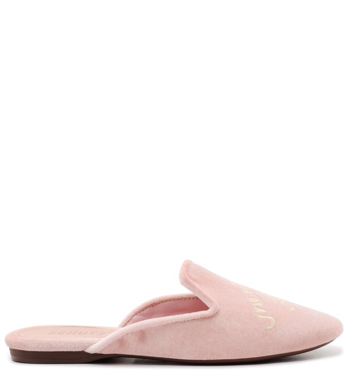 Homewear Flat Mule Sofi Velvet Rose Homewear Flat Mule Sofi Velvet Rose