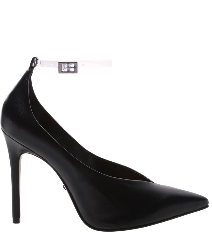 Sapato Scarpin Vinil Croco Preto