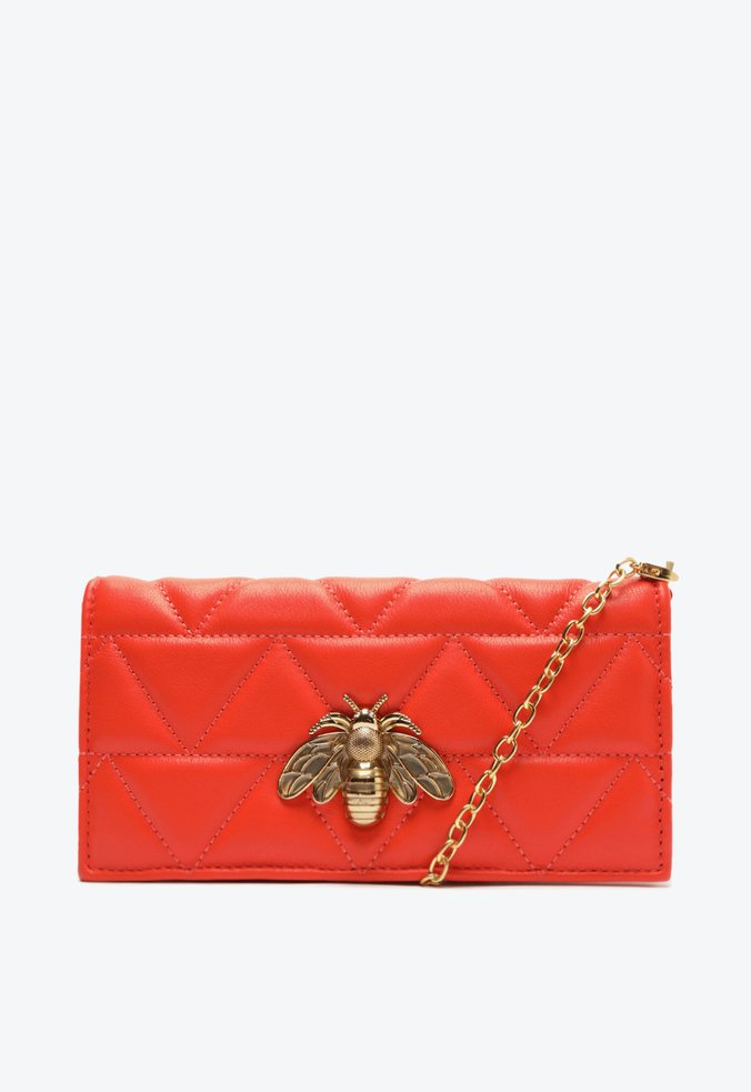 Bolsa Carteira  Believe Matelassê Couro Vermelha