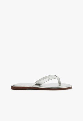 Chinelo Couro Prateado