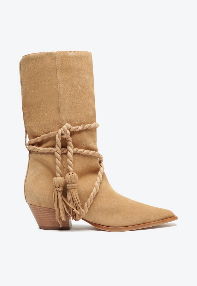 Bota Nataly Mid Suede Marrom